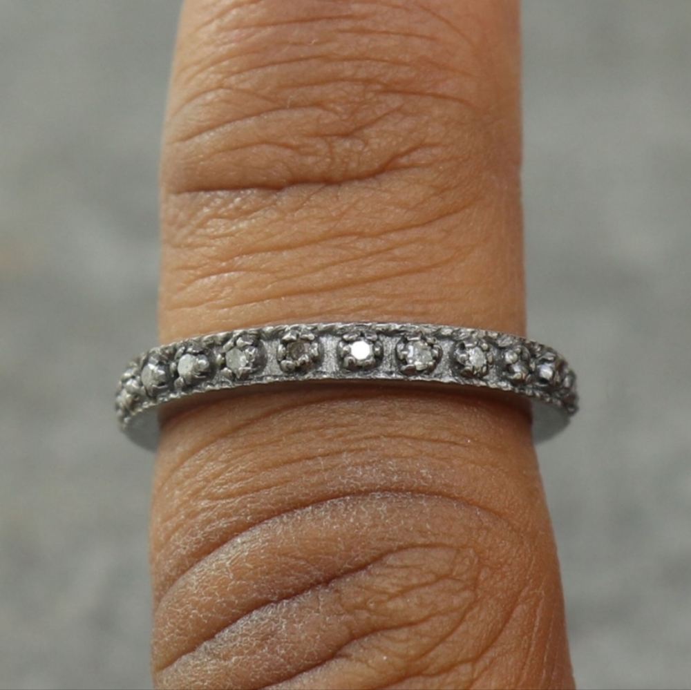 Silver Diamond Ring - image 8